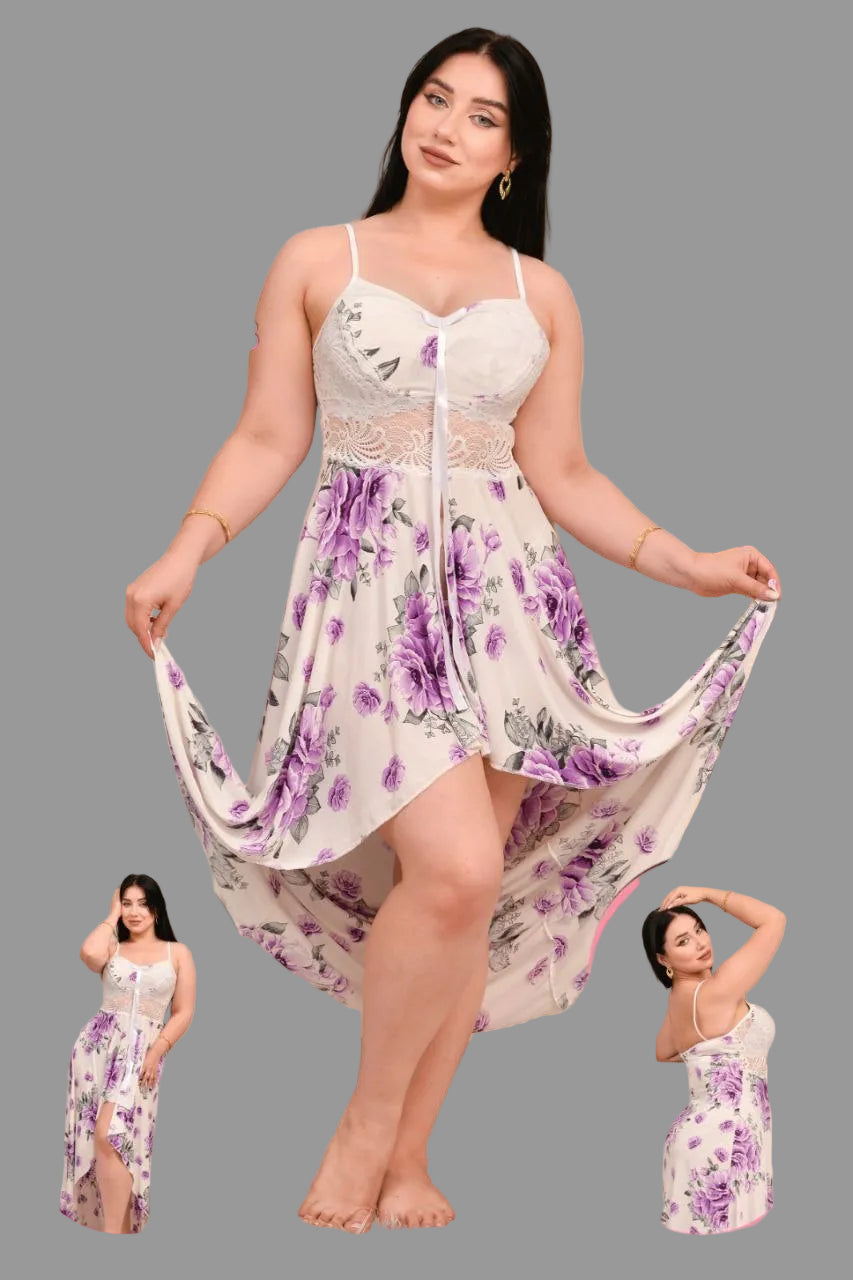 Red satin pajama set with white butterfly patterns from Vaura, featuring a two-piece sleepwear ensemble.